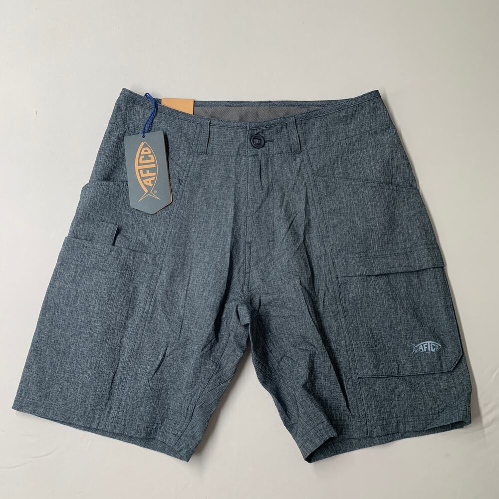 Aftco Men Diffuse Fishing Shorts 28 Blue Diffuse Navy M105 Cargo AFTech 7.5